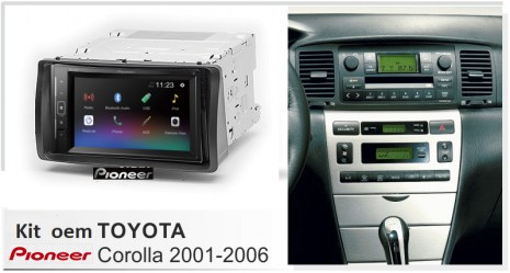 Pioneer Οθόνη Αυτοκινήτου για TOYOTA COROLLA  2001-2006  DMH-A240BT ( τιμή με τοποθέτηση ) 11-038pioneer